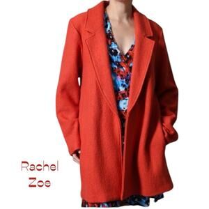Rachel Zoe Orange Wool Long Coat Size S